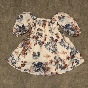 Abercrombie & Fitch floral cream dress